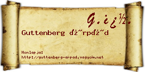 Guttenberg Árpád névjegykártya